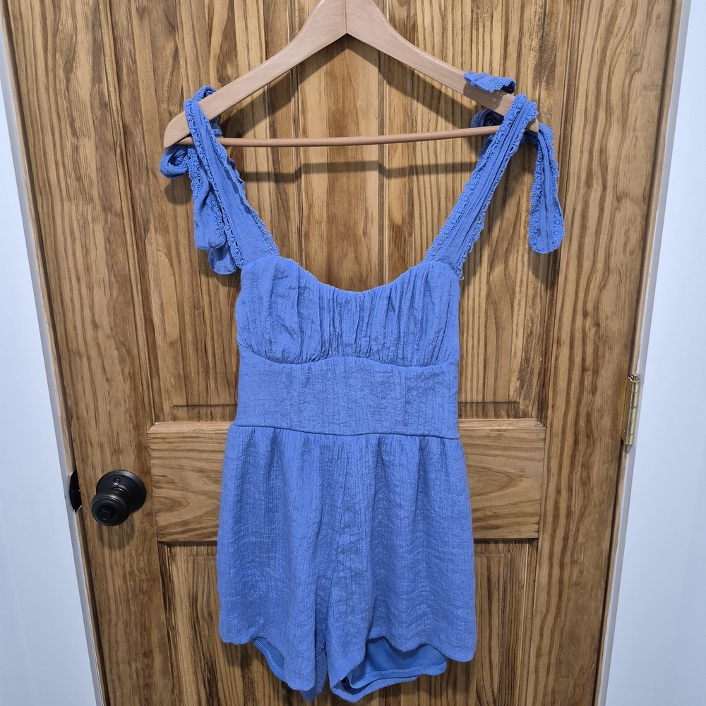 Trixxi Periwinkle Blue Textured Strap Sundress